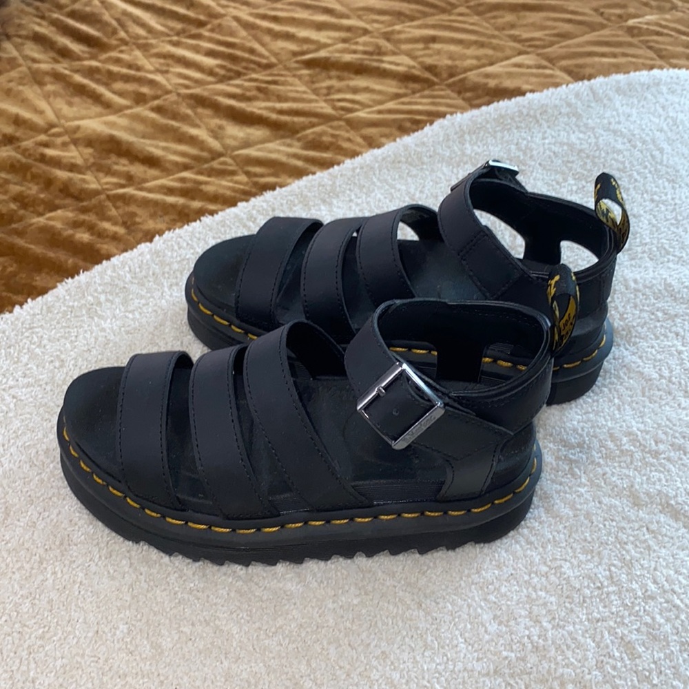 Dr. Martin platform sandals.